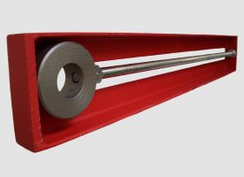 Mechanischer Spannvorrichtung für die hochbelastbare Lagerung und Justierung von Förderbandtrommeln