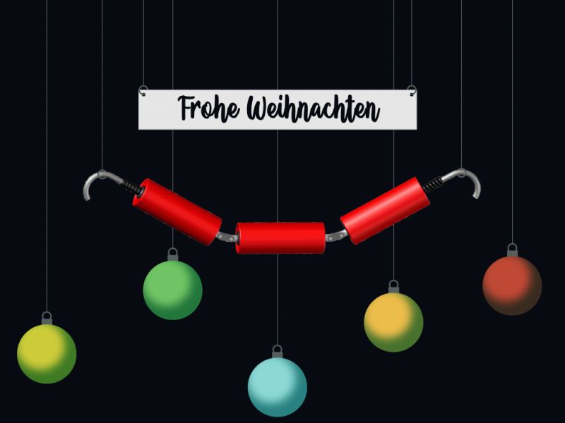 Tragrolle mit Weihnachtskugeln