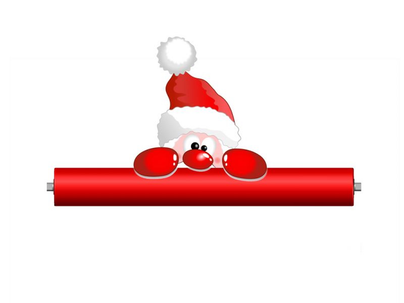 Weihnachtsmann hinter Tragrolle