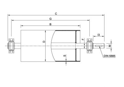 Antriebstrommel mit verschweißter Achse