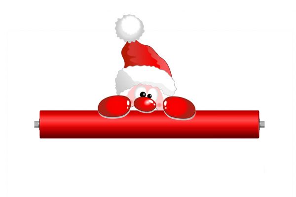 Weihnachtsmann hinter Tragrolle